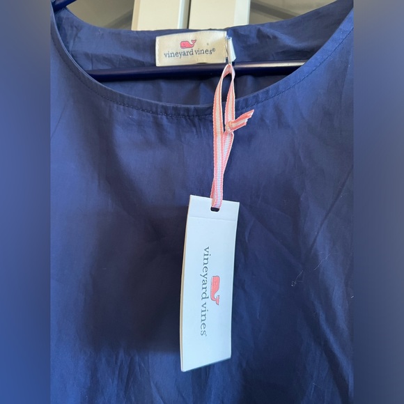 NWT Navy (Deep Bay) Vineyard Vines Bow Back Mini Dress - Picture 4 of 5